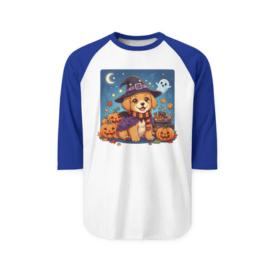 Halloween cute puppy anime style 6 Raglan Shirt, Cute Pet Shirt, Fall Apparel, Unisex Halloween Outfit, Gift for Dog Lovers, Spooky Season Tee
