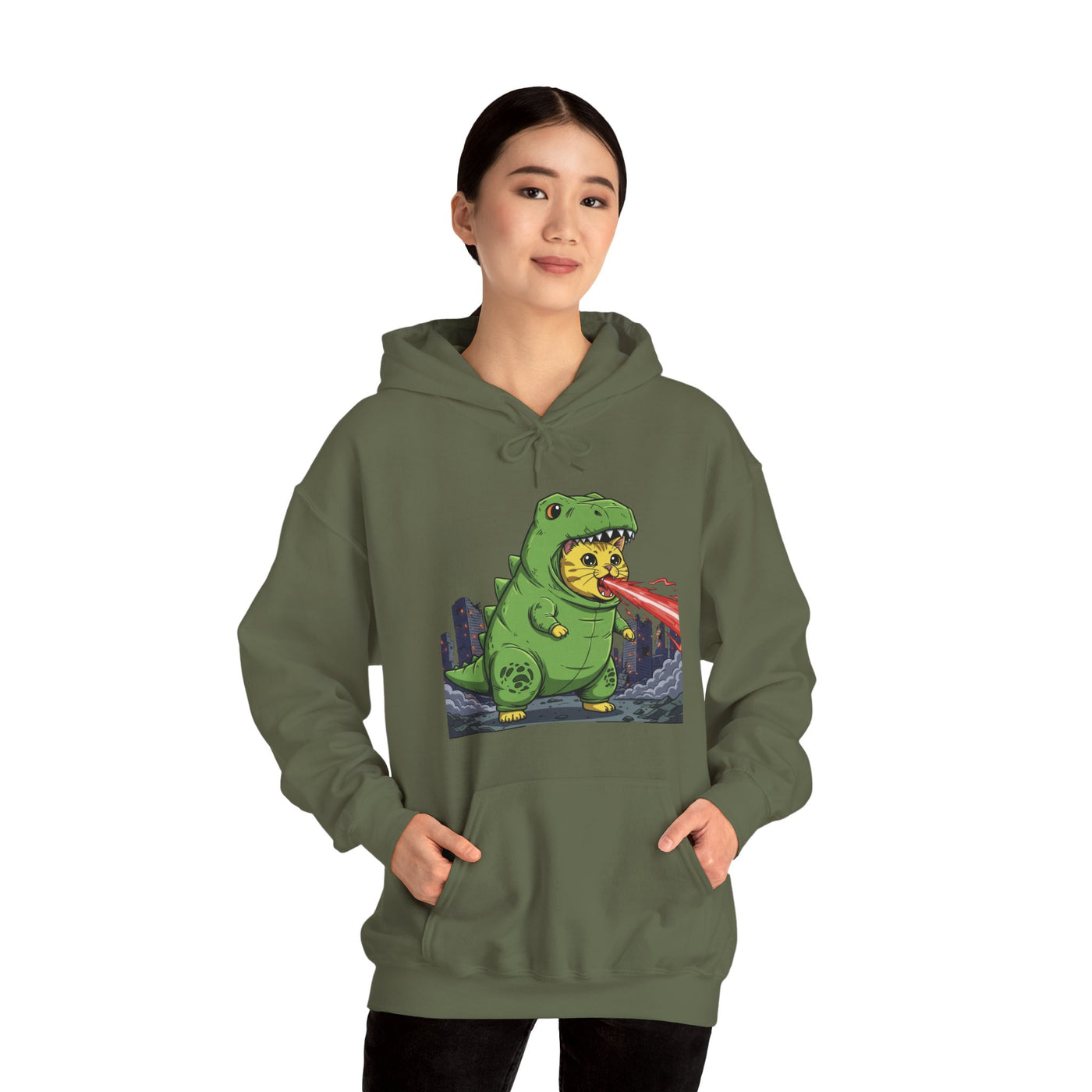 Cat cosplay Godzilla style 4 Unisex Hoodie - Fun & Playful Design