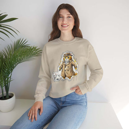 Watercolor Cat & Dog painting Unisex Crewneck Sweatshirt style 1