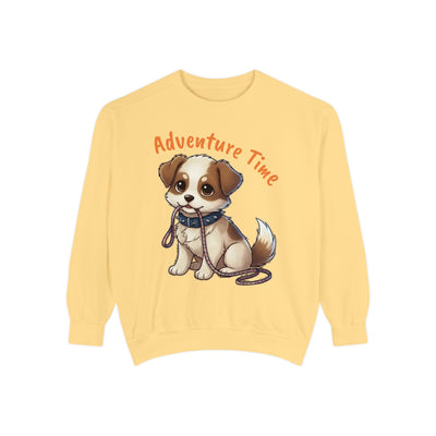 Cute Dog Walk Time style 4 Cozy Graphic Unisex Crewneck Sweatshirt