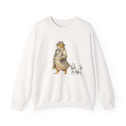 Watercolor Cat & Dog painting unisex Crewneck Sweatshirt style 2