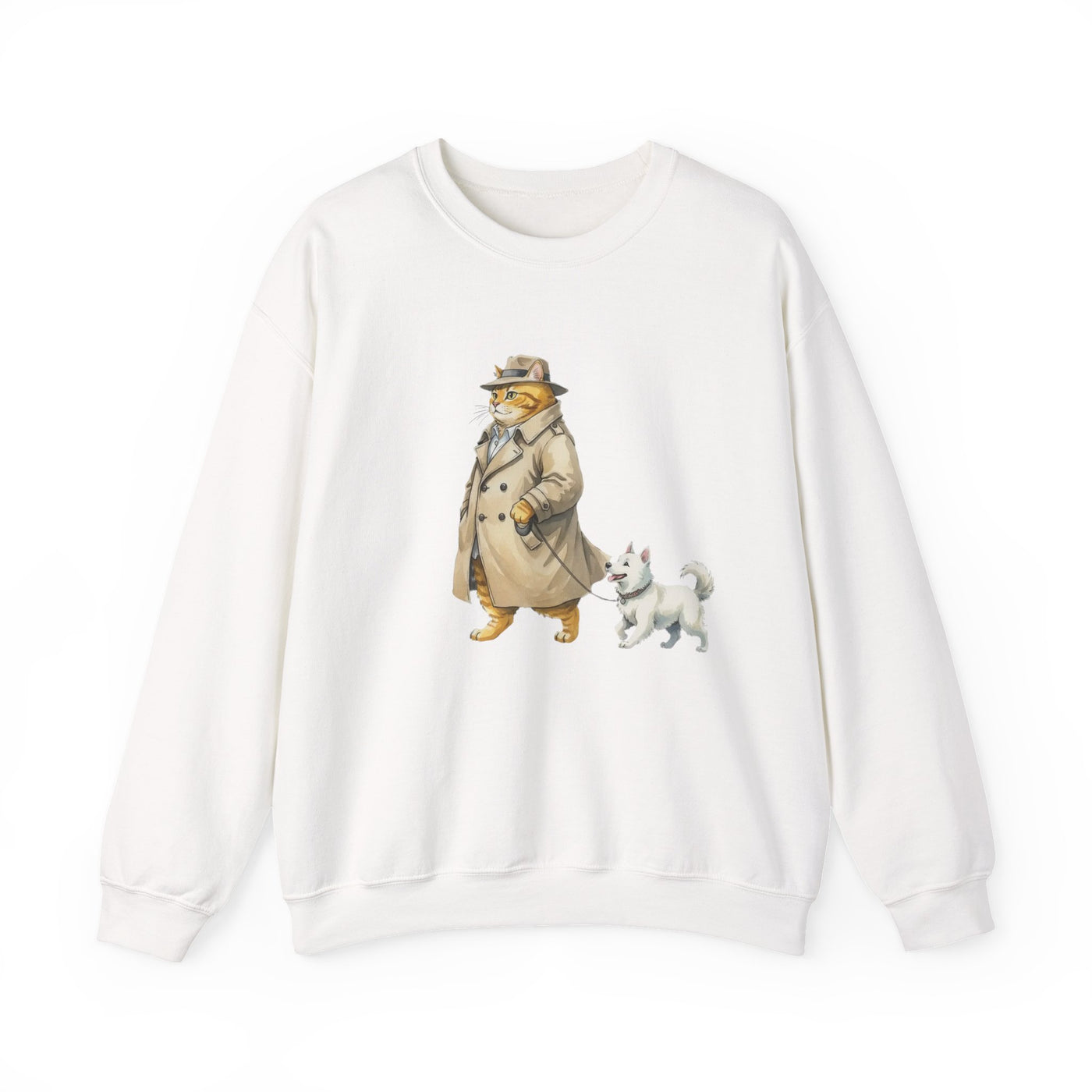 Watercolor painting style 11 Men & Women Cute Cat Pile Crewneck Sweatshirt
