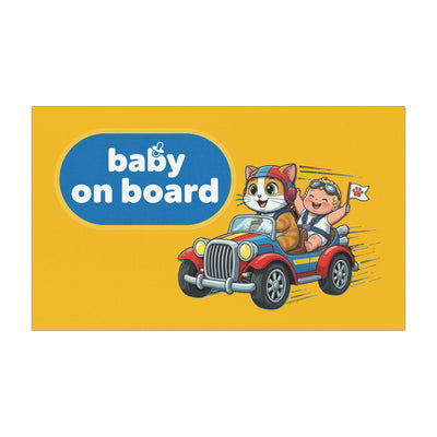Baby on Board - Cat Driving Baby | Car Magnet