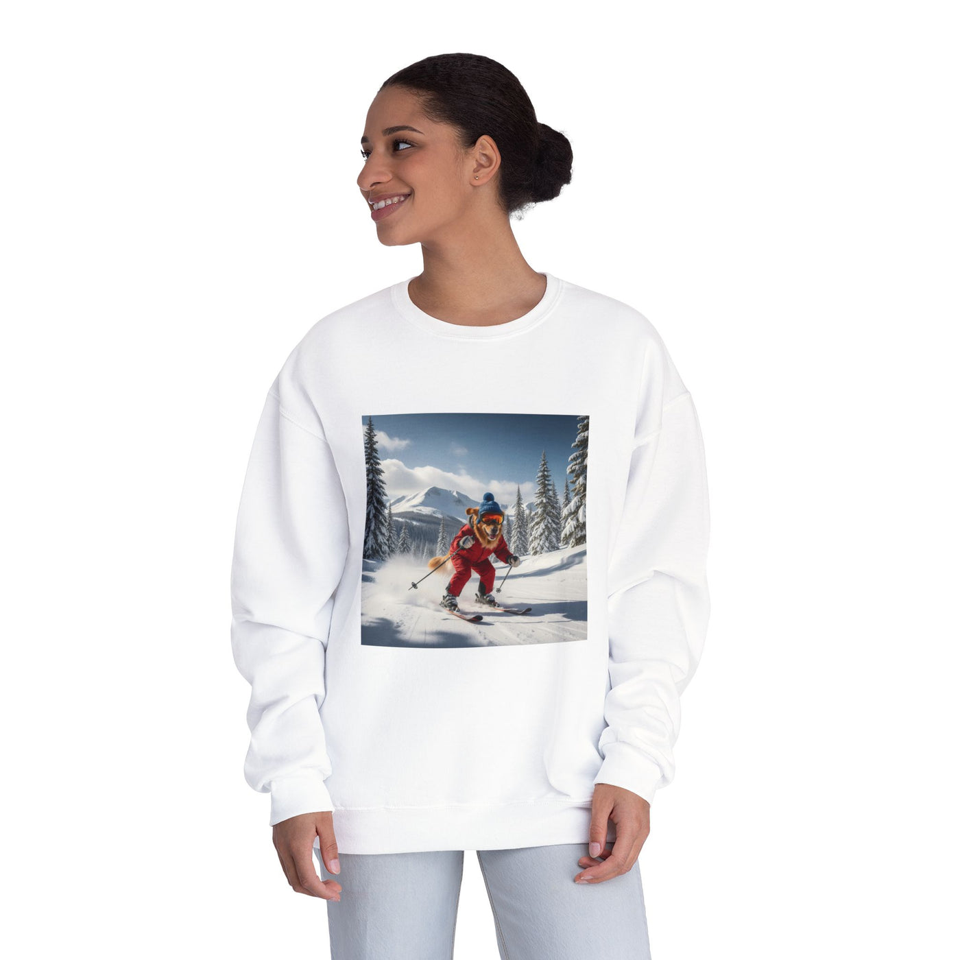 Skiing Dog Unisex NuBlend® Crewneck Sweatshirt