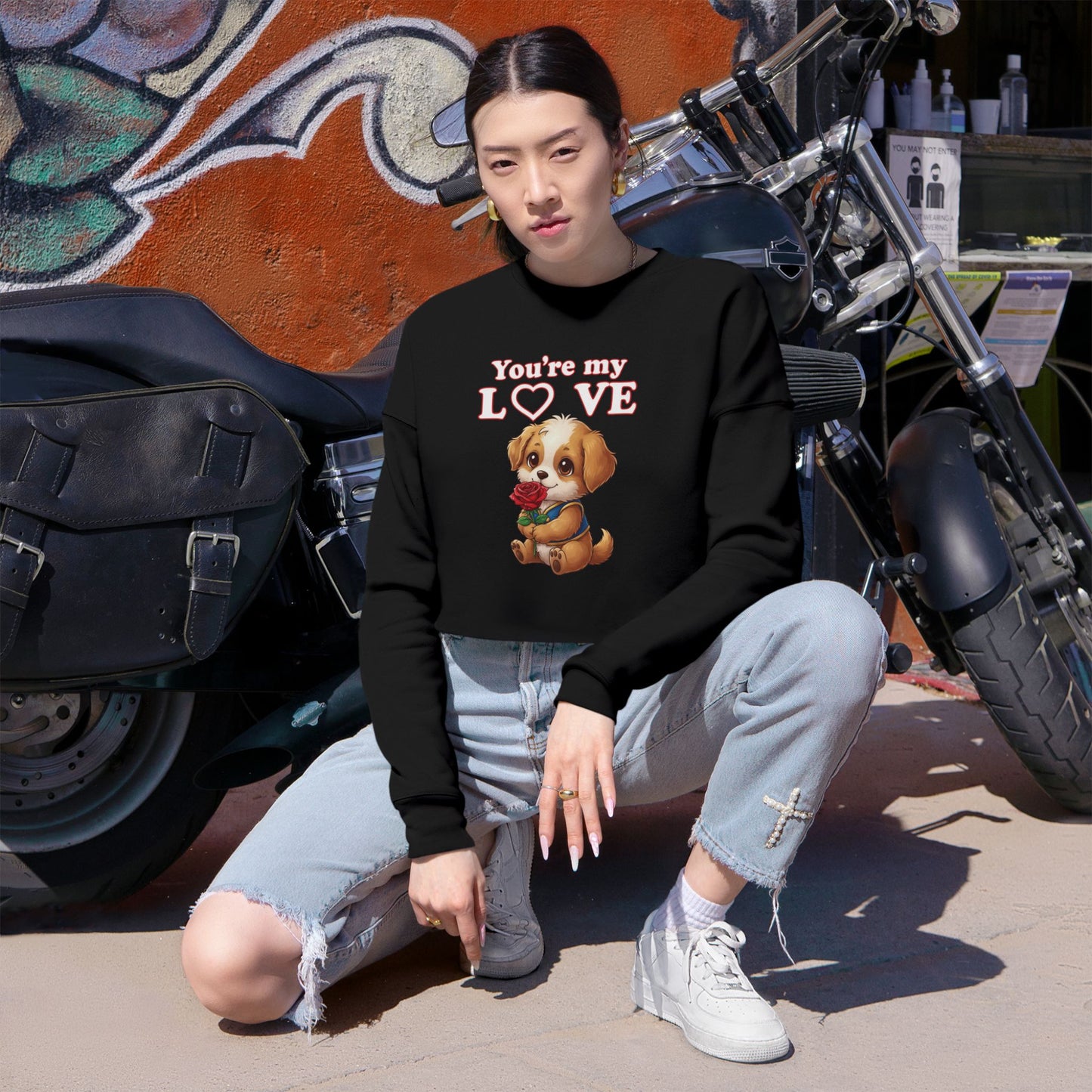 Cropped Dog Lover Women Sweatshirt - You're My Love style 1