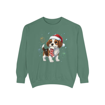Puppy wait for Christmas presents Unisex Crewneck Sweatshirt style 6