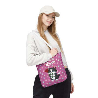 Cute Cat Lover Tote Bag - You're My Love style 1