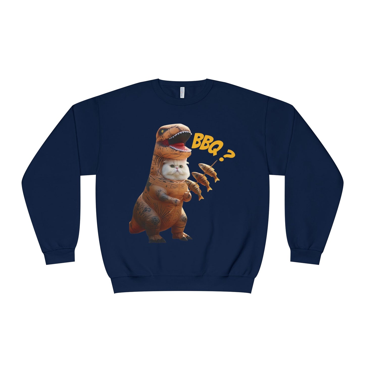 Tyrannosaurus Cat BBQ Unisex NuBlend Crewneck Sweatshirt