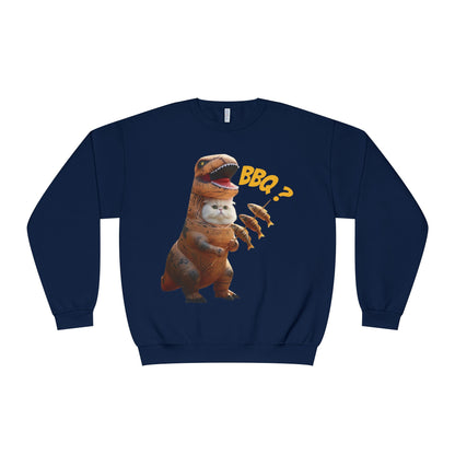 Tyrannosaurus Cat BBQ Unisex NuBlend Crewneck Sweatshirt