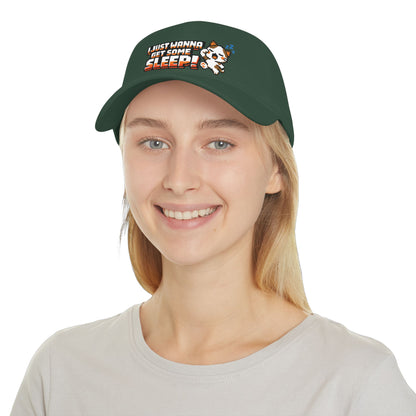 I Just Wanna Get Some Sleep Pixel Cat Low Profile Cap Hat