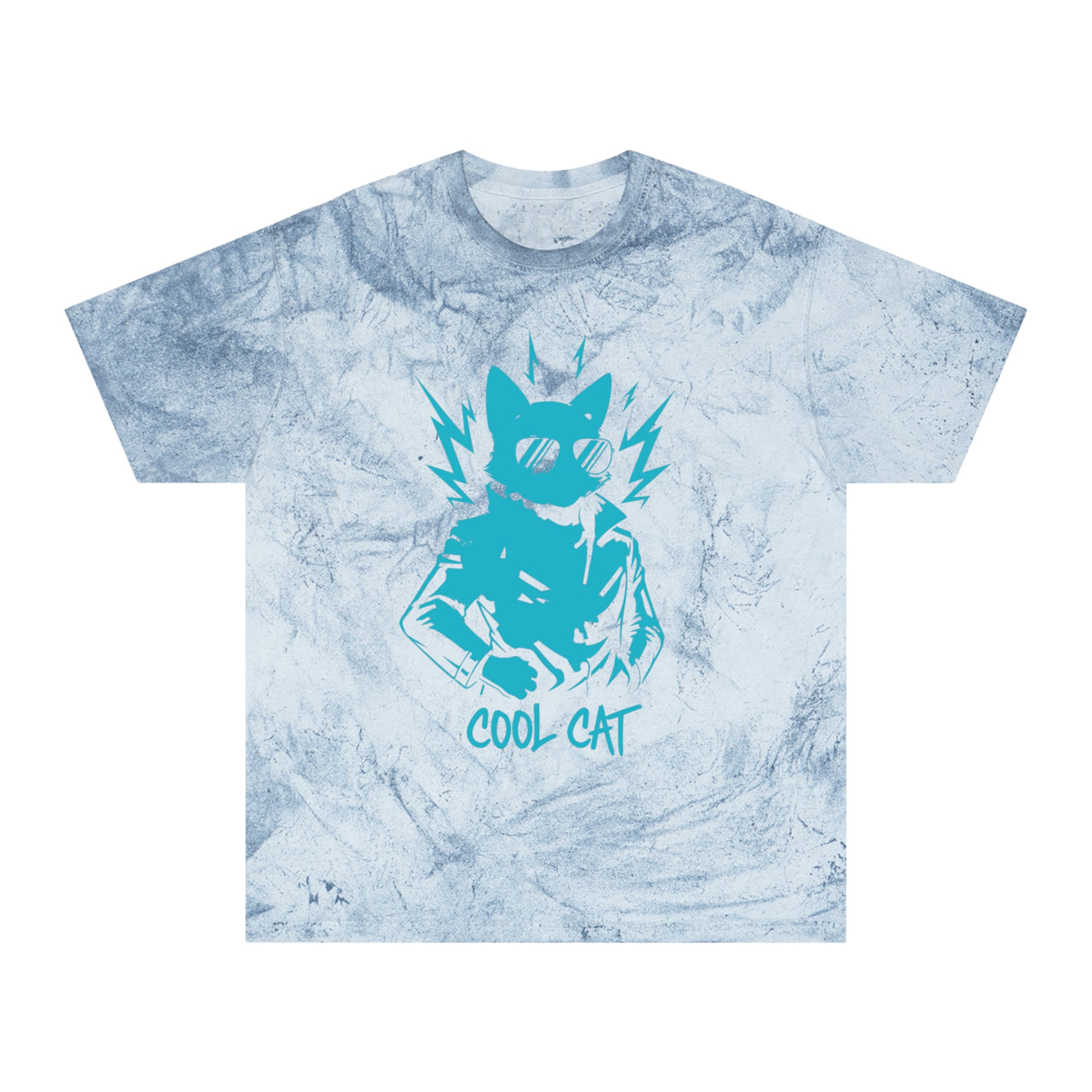 Blue Cool Cat Unisex T-Shirt - Vibrant Graphic Tee, Gift for Cat Lovers, Casual Wear, Streetwear, Unique Style
