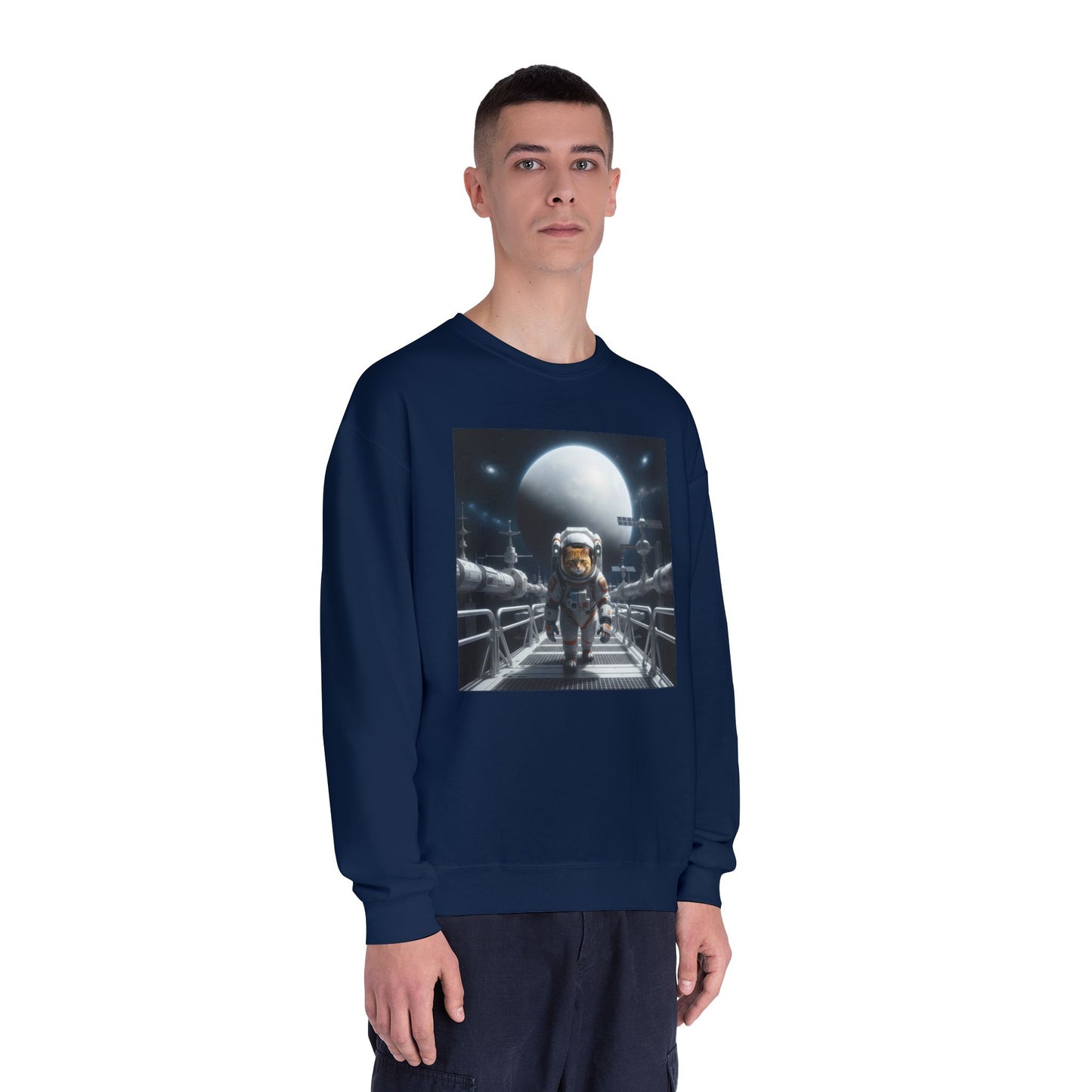 Space Cat Unisex NuBlend Crewneck Sweatshirt style 2