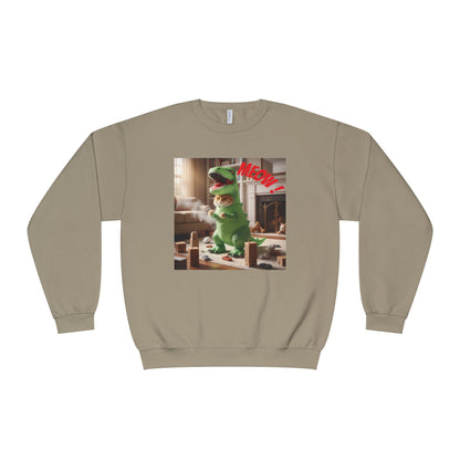 Tyrannosaurus Cat at home Unisex NuBlend Crewneck Sweatshirt