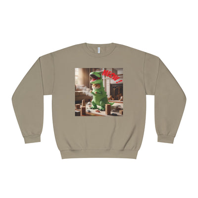 Tyrannosaurus Cat at home Unisex NuBlend® Crewneck Sweatshirt