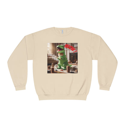 Tyrannosaurus Cat at home Unisex NuBlend Crewneck Sweatshirt
