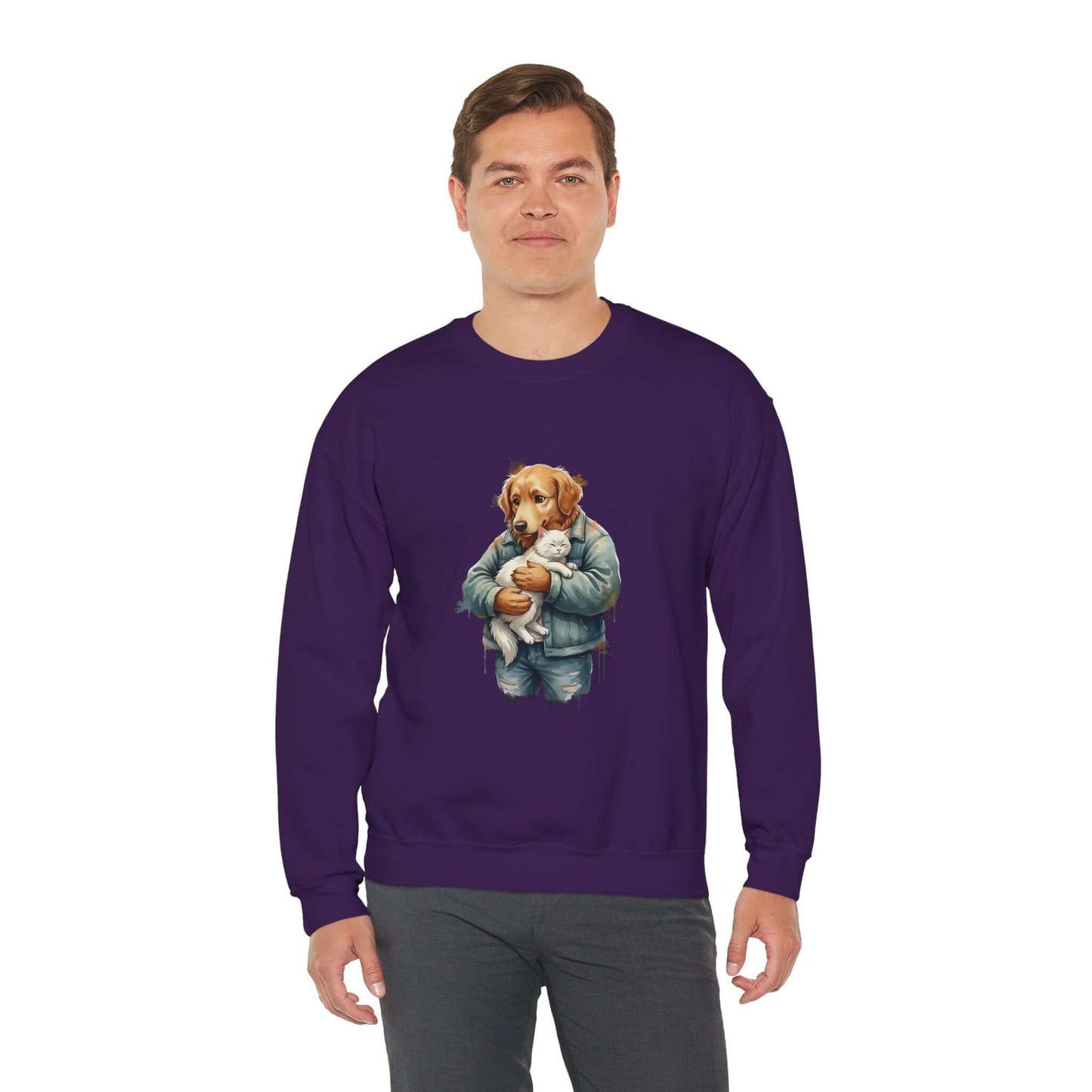 Watercolor Dog painting Unisex Crewneck Sweatshirt style 6
