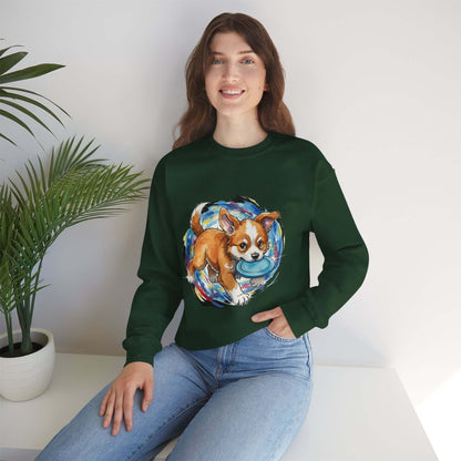 Watercolor Dog painting Unisex Crewneck Sweatshirt style 4
