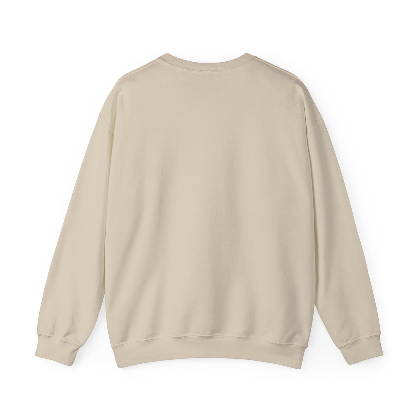Back view of the cat lovers cute kitten sweatshirt in beige, showcasing soft fabric and relaxed fit design.