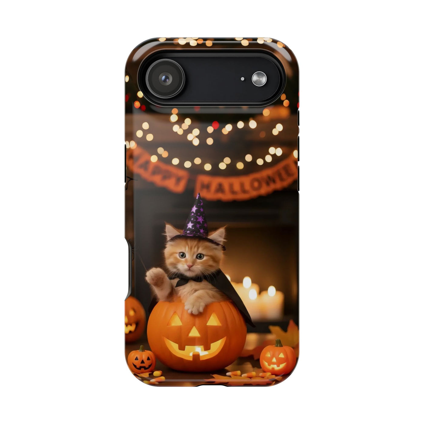 Halloween cute kitten photo style 4 Magnetic Phone Case, Cat Lover Gift, Impact-Resistant iPhone Case, Funny Pet Accessory, Unique Animal Design