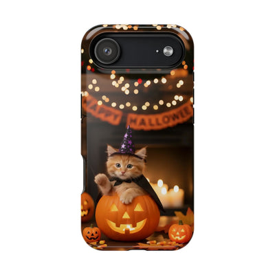 Halloween cute kitten photo style 4 Magnetic Phone Case, Cat Lover Gift, Impact-Resistant iPhone Case, Funny Pet Accessory, Unique Animal Design