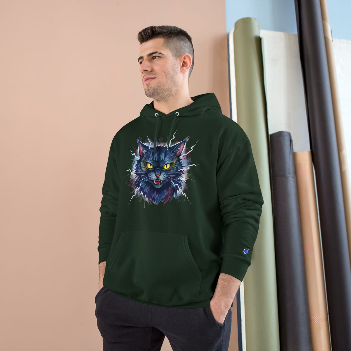 Mad Cat style 4 Men and Women Champion Hoodie