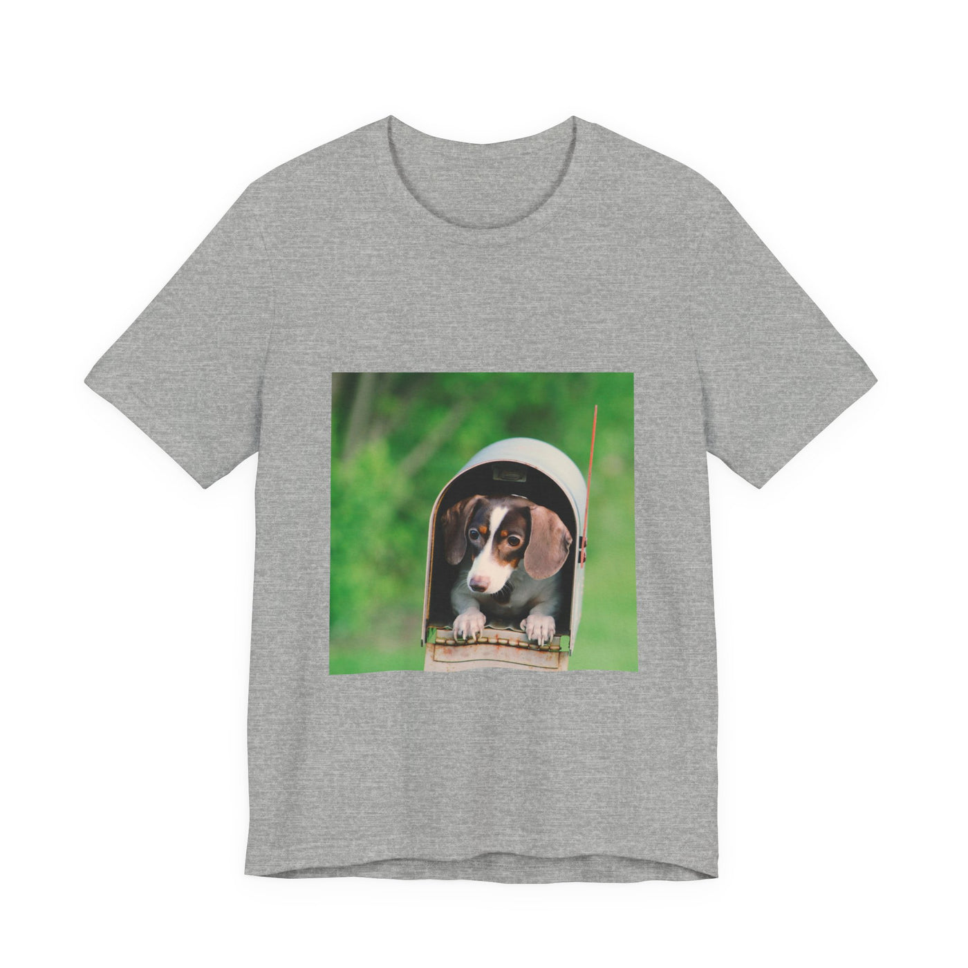 Puppy in mailbox - Unisex Jersey Short Sleeve Tee
