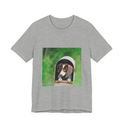 Puppy in mailbox - Unisex Jersey Short Sleeve Tee