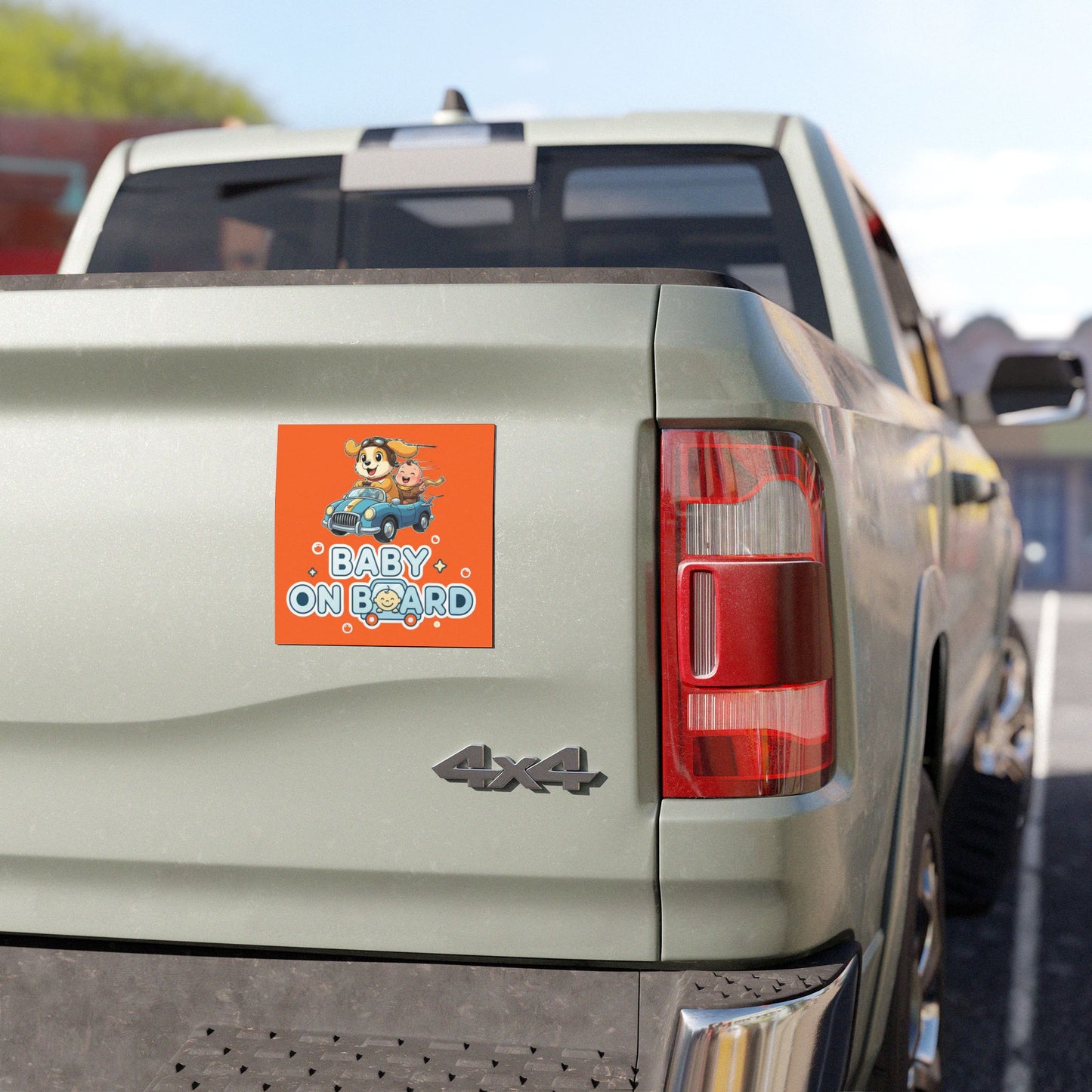 Adorable Dog Driving Baby on Board Car Magnet