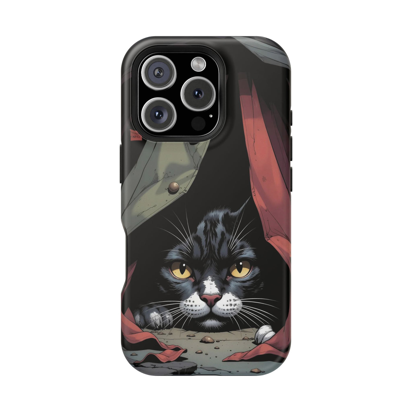 Cute Cats Magnetic Phone Case comic style 5, Cat Lover Gift, Impact-Resistant iPhone Case, Funny Pet Accessory, Unique Animal Design