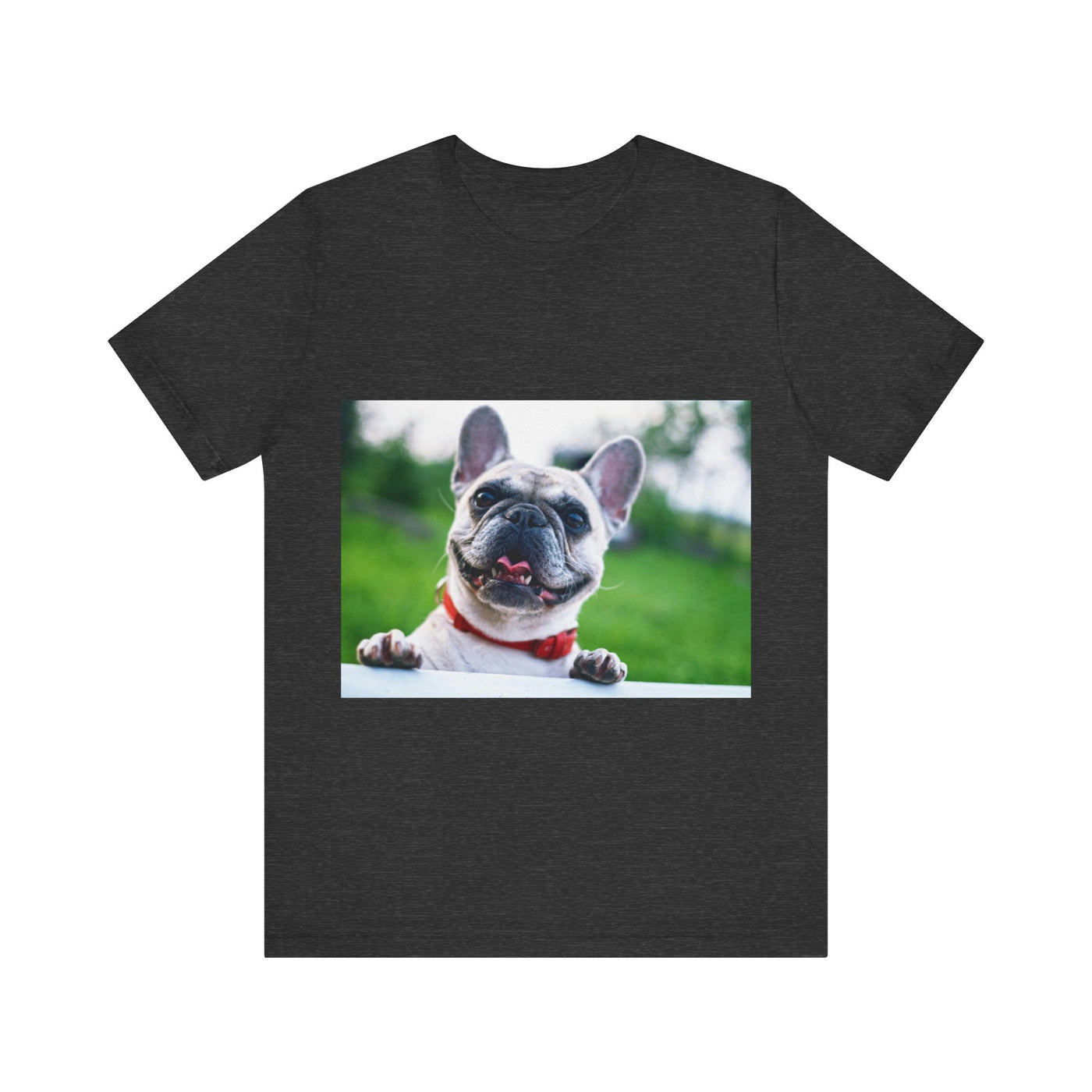 Puppy on the fence - Unisex Jersey Short Sleeve Tee