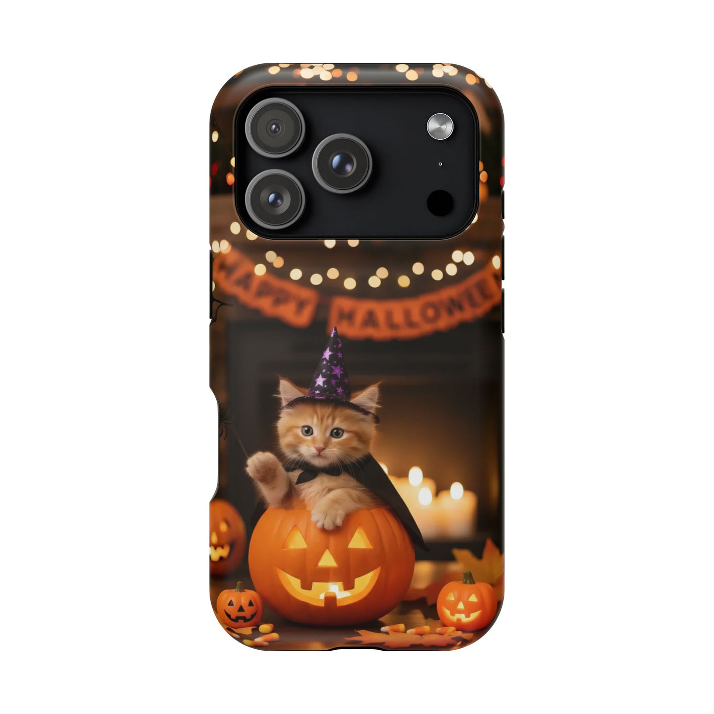 Halloween cute kitten photo style 4 Magnetic Phone Case, Cat Lover Gift, Impact-Resistant iPhone Case, Funny Pet Accessory, Unique Animal Design
