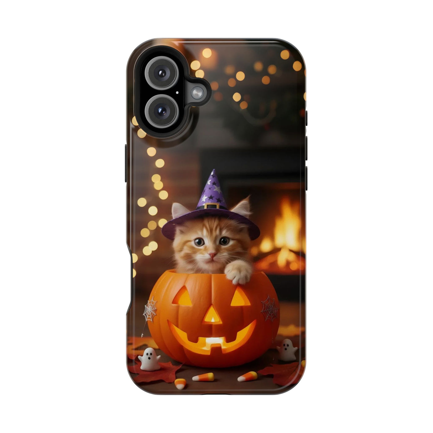 Halloween cute kitten photo style 3 Magnetic Phone Case, Cat Lover Gift, Impact-Resistant iPhone Case, Funny Pet Accessory, Unique Animal Design