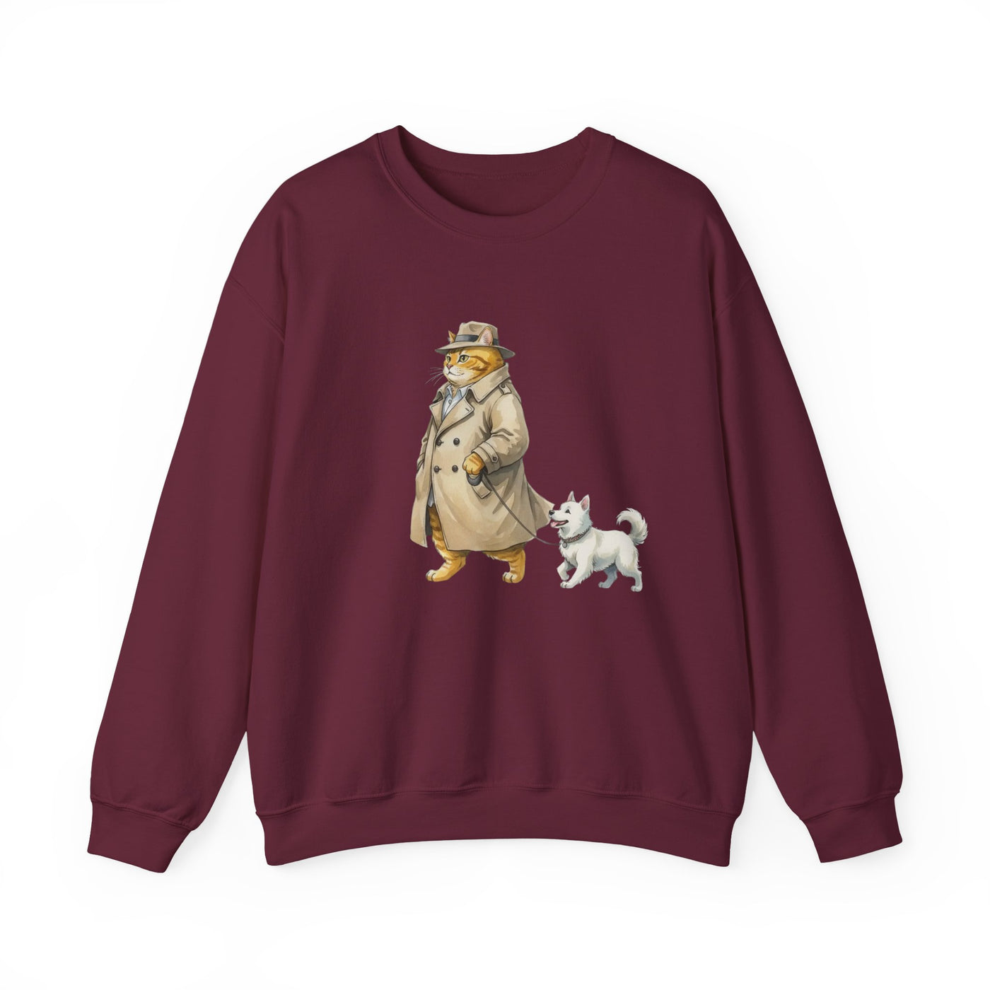 Watercolor painting style 11 Men & Women Cute Cat Pile Crewneck Sweatshirt