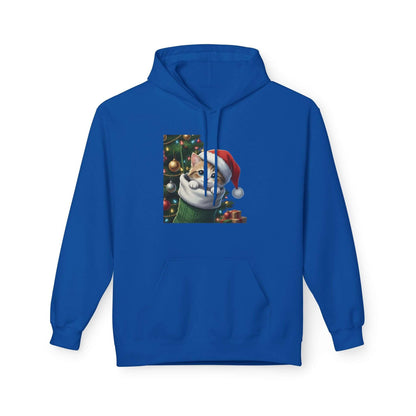 Kitten hiding in Christmas stocking Unisex Fleece Hoodie style 2