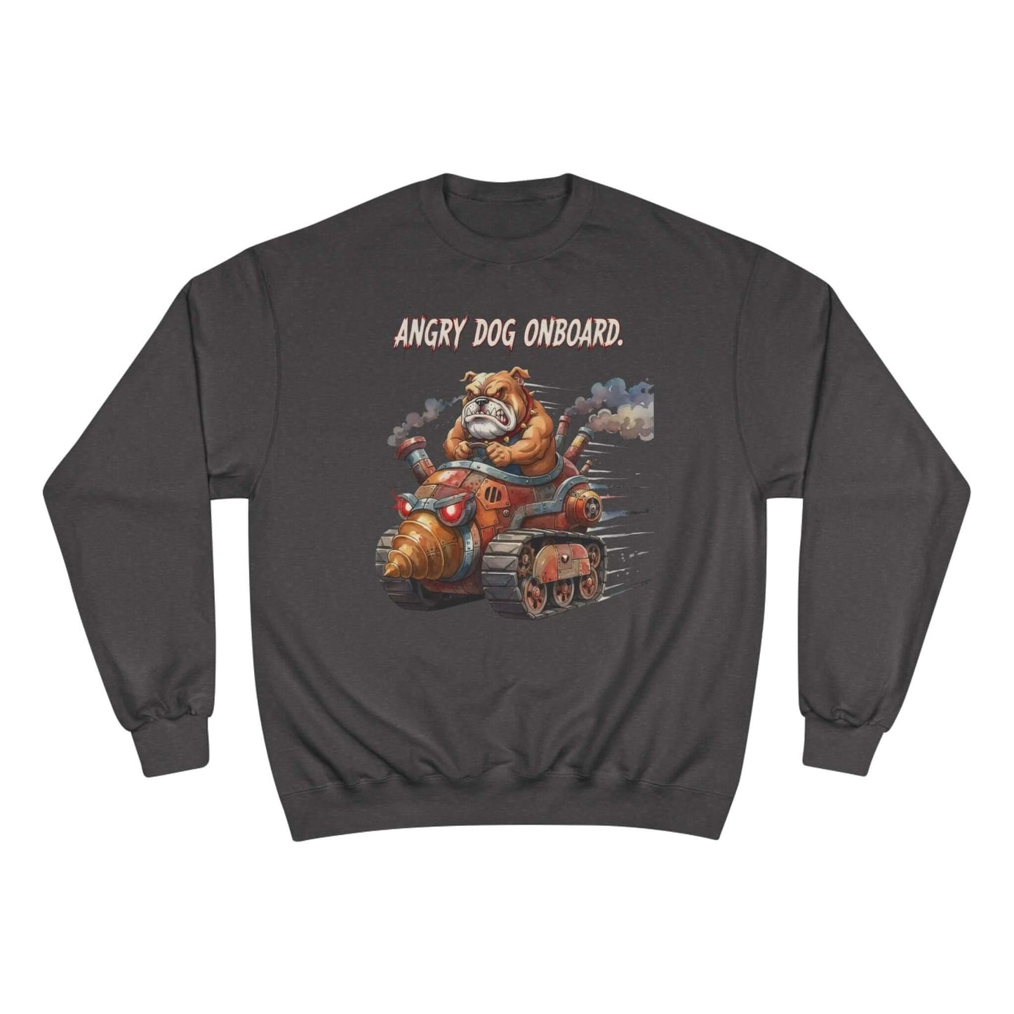 Angry Dog Onboard Graphic Champion Crewneck Sweatshirt style 2