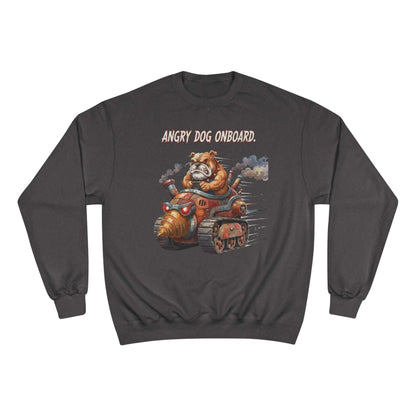 Angry Dog Onboard Graphic Champion Crewneck Sweatshirt style 2