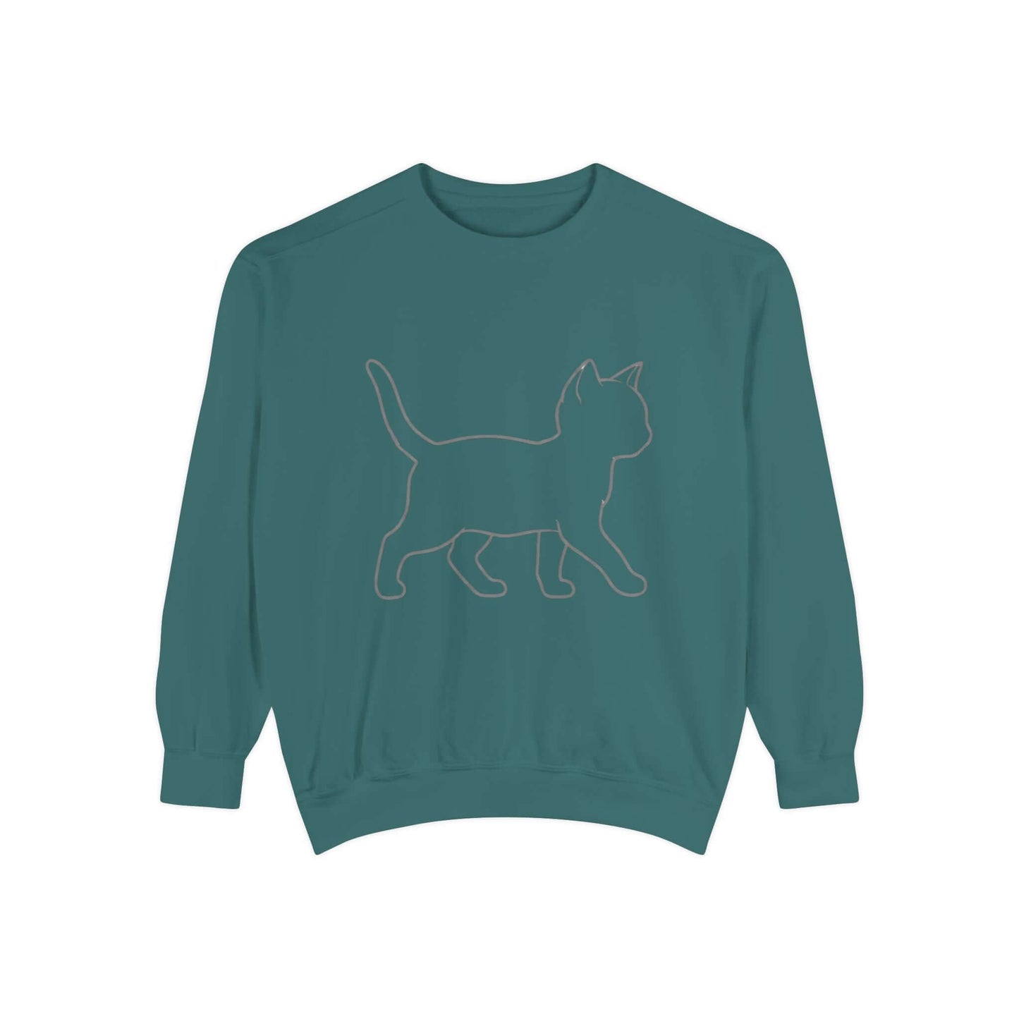 Walking Cat Shadow Cozy Graphic Unisex Crewneck Sweatshirt style 2