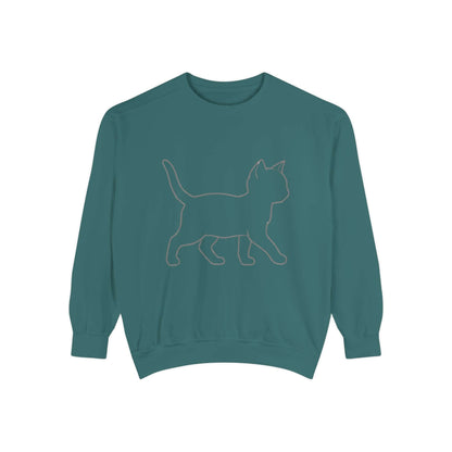 Walking Cat Shadow Cozy Graphic Unisex Crewneck Sweatshirt style 2