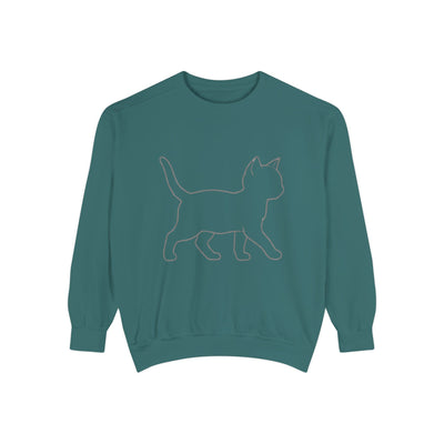 Walking Cat Shadow style 2 Cozy Graphic Unisex Crewneck Sweatshirt