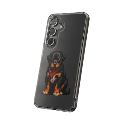 Rottweiler Dog Clear Phone Case, Impact-Resistant Phone Case, Dog Lover Gift, Pet Artwork, Cute Dog Accessory