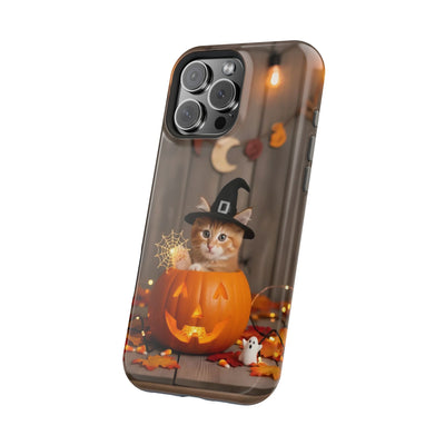 Halloween cute kitten photo style 2 Magnetic Phone Case, Cat Lover Gift, Impact-Resistant iPhone Case, Funny Pet Accessory, Unique Animal Design