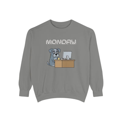 Monday Face Dog Stares Blankly Unisex Crewneck Sweatshirt style 2