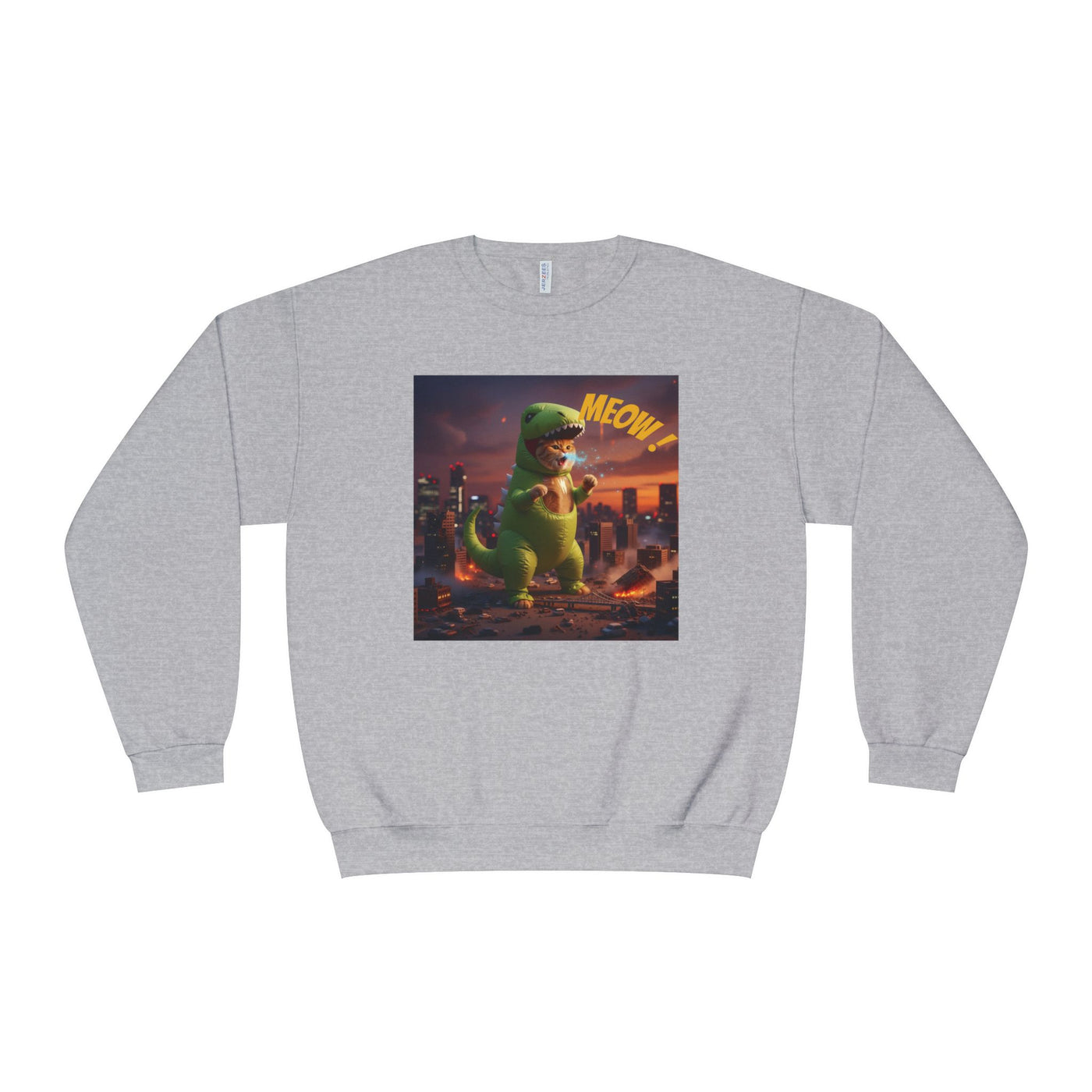 Tyrannosaurus Cat in city style 2 Unisex NuBlend® Crewneck Sweatshirt