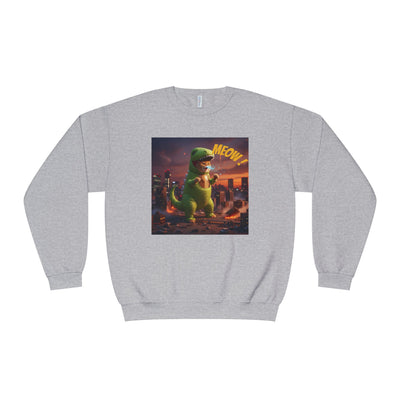Tyrannosaurus Cat in city style 2 Unisex NuBlend® Crewneck Sweatshirt