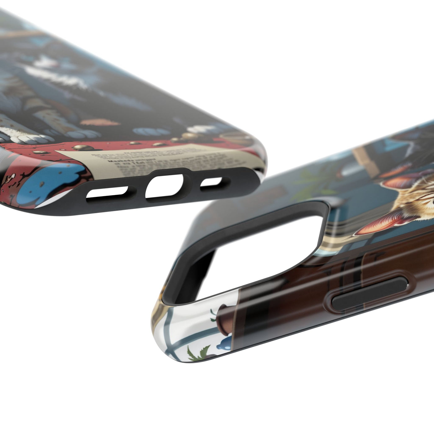 Cute Cats Magnetic Phone Case comic style 4, Cat Lover Gift, Impact-Resistant iPhone Case, Funny Pet Accessory, Unique Animal Design