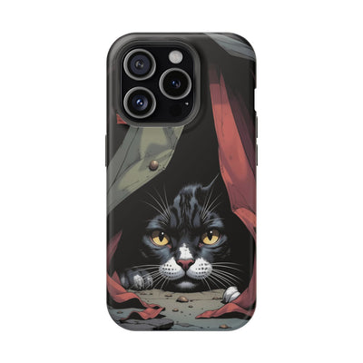 Cute Cats Magnetic Phone Case comic style 5, Cat Lover Gift, Impact-Resistant iPhone Case, Funny Pet Accessory, Unique Animal Design