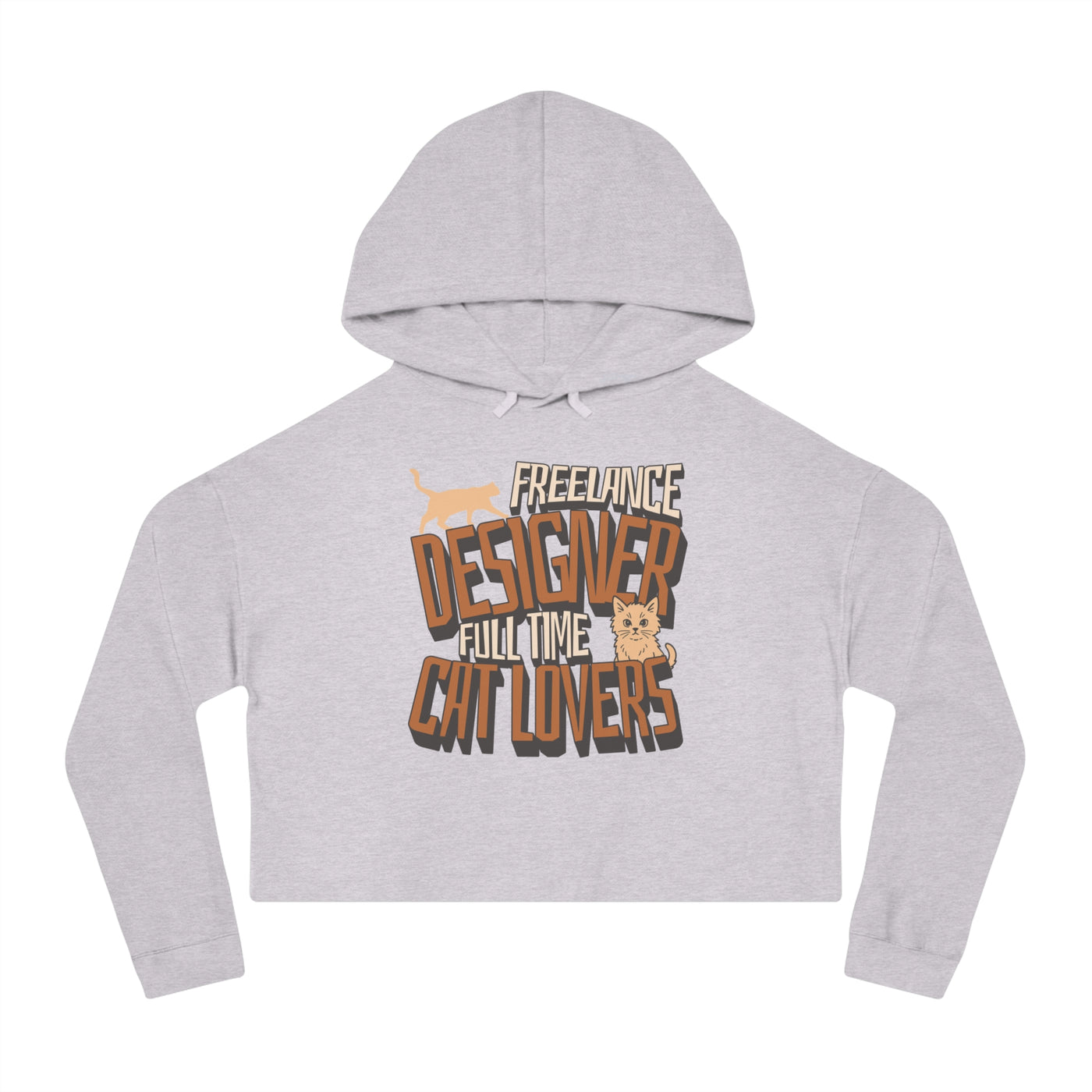 Full Time Cat Lovers - Cat Graphic Women Cropped Hoodie