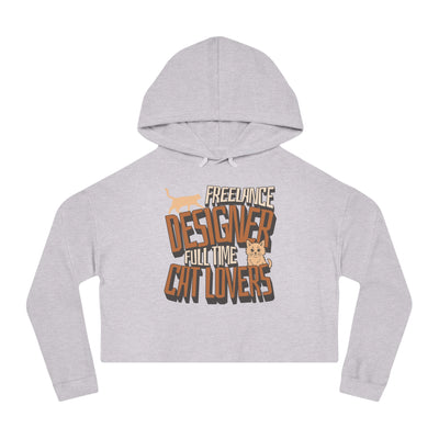 Full Time Cat Lovers - Cat Graphic Women Cropped Hoodie