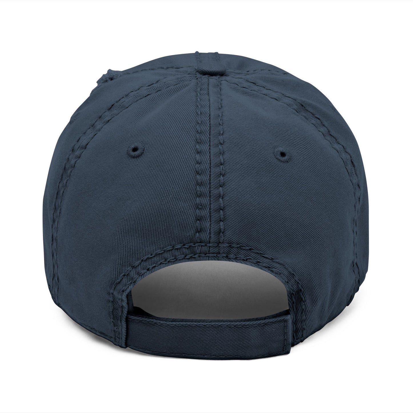 Cats Lover Distressed Embroidered Cap Dad Hat Brown Words