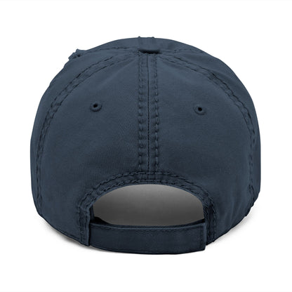 Cats Lover Distressed Embroidered Cap Dad Hat Brown Words